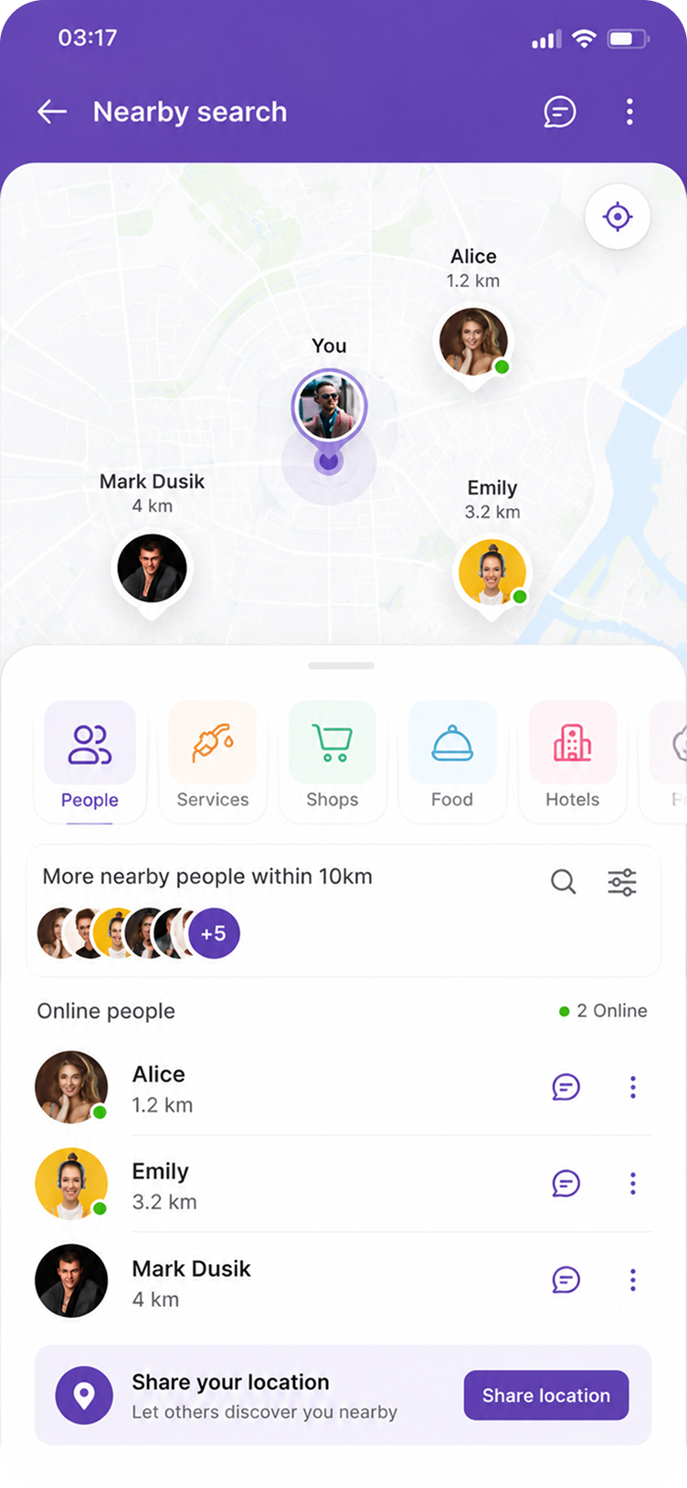 Search Nearby People